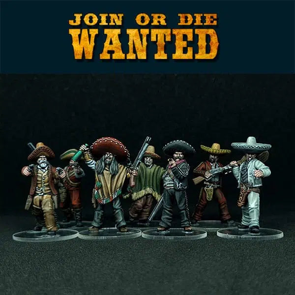 JOIN OR DIE WANTED MEXICAN OUTLAWS 01 | 3D Breed 28mm Wild West Wargaming Miniatures
