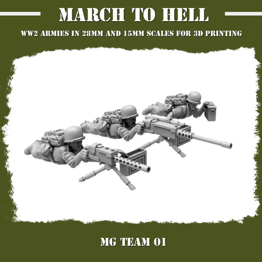 WW2 UNITES STATES MARINES (USM) MACHIGUN TEAM | 3DBreed 15mm Wargaming Miniatures