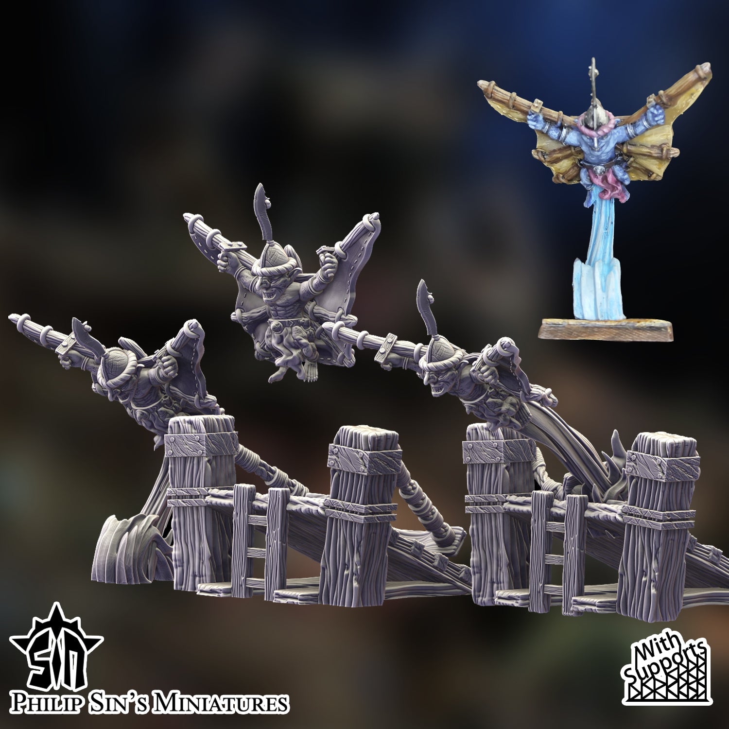 Skaartrench Goblin Skydivers | Phillip Sin Fantasy Wargaming Miniatures Role Playing Miniatures
