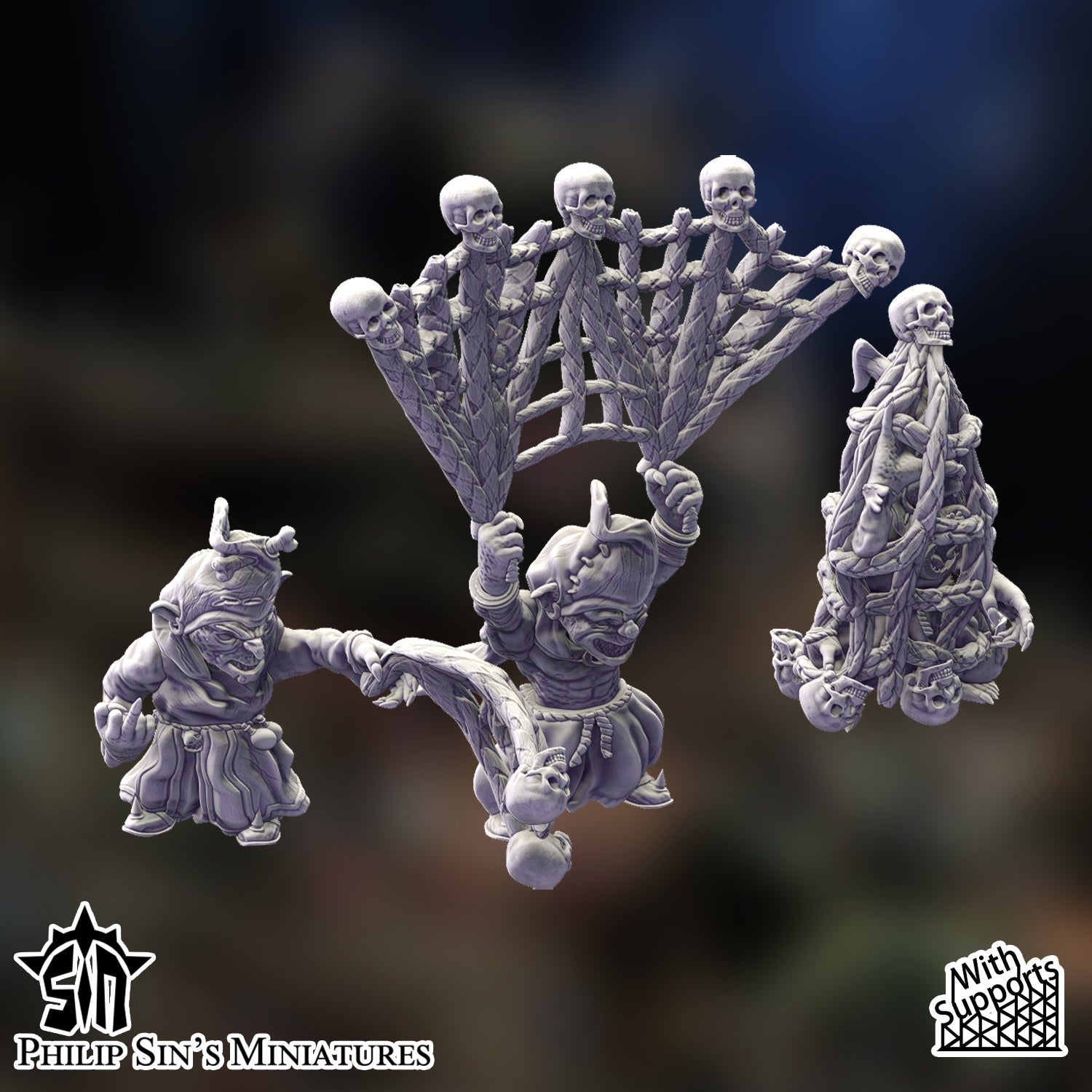 Skaartrench Goblin Netters | Phillip Sin Fantasy Wargaming Miniatures Role Playing Miniatures