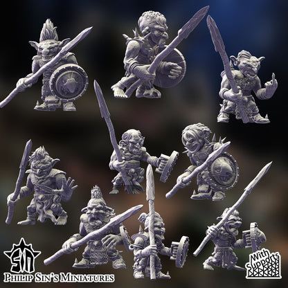 Skaartrench Goblin Spearmen | Phillip Sin Fantasy Wargaming Miniatures Role Playing Miniatures