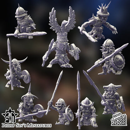 Skaartrench Goblin Spearmen | Phillip Sin Fantasy Wargaming Miniatures Role Playing Miniatures