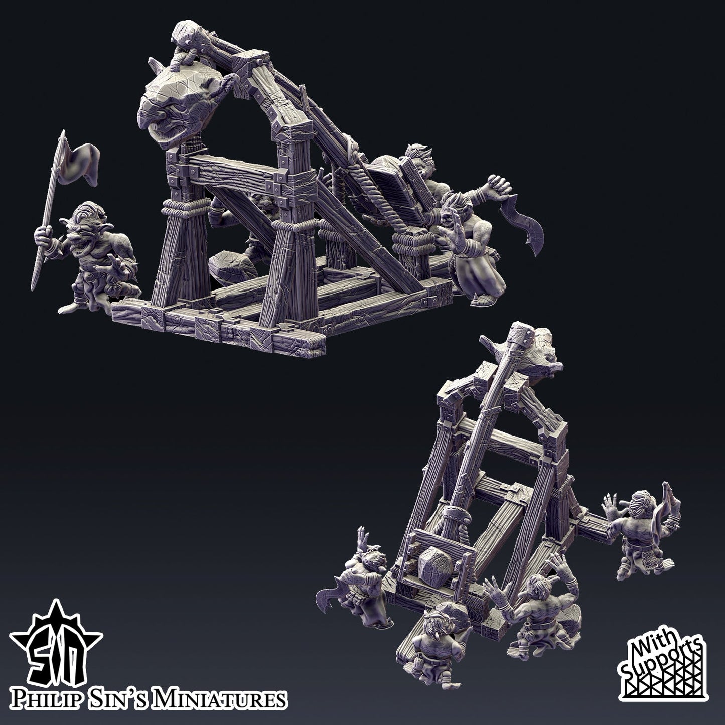 Skaartrench Night Goblin Stone Thrower | Phillip Sin Fantasy Wargaming Miniatures Role Playing Miniatures