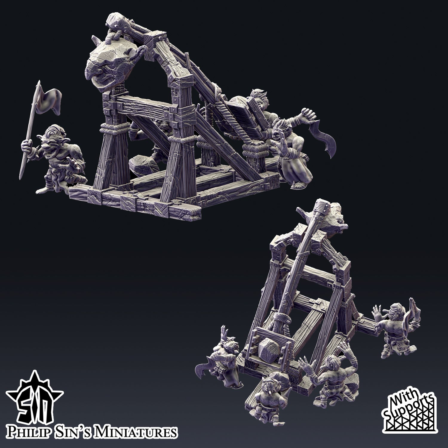 Skaartrench Night Goblin Stone Thrower | Phillip Sin Fantasy Wargaming Miniatures Role Playing Miniatures