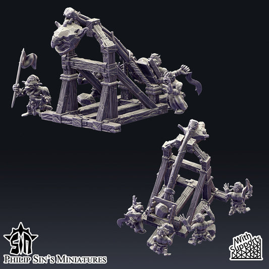 Skaartrench Night Goblin Stone Thrower | Phillip Sin Fantasy Wargaming Miniatures Role Playing Miniatures