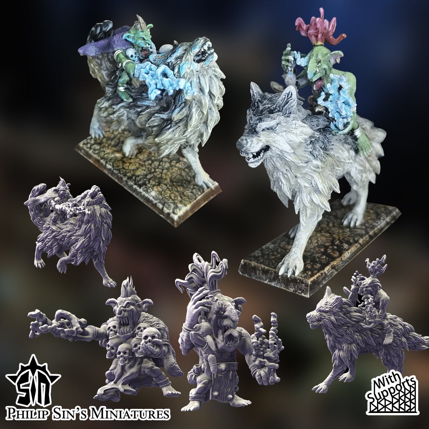 Skaartrench Goblin Shamans | Phillip Sin Fantasy Wargaming Miniatures Role Playing Miniatures