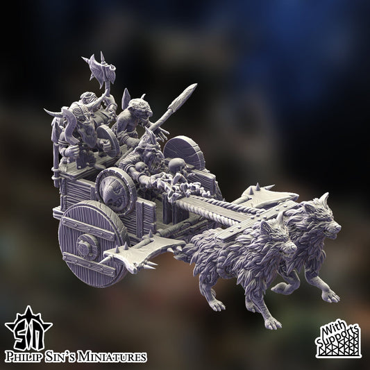Skaartrench Night Goblin Wolf Chariot | Phillip Sin Fantasy Wargaming Miniatures Role Playing Miniatures