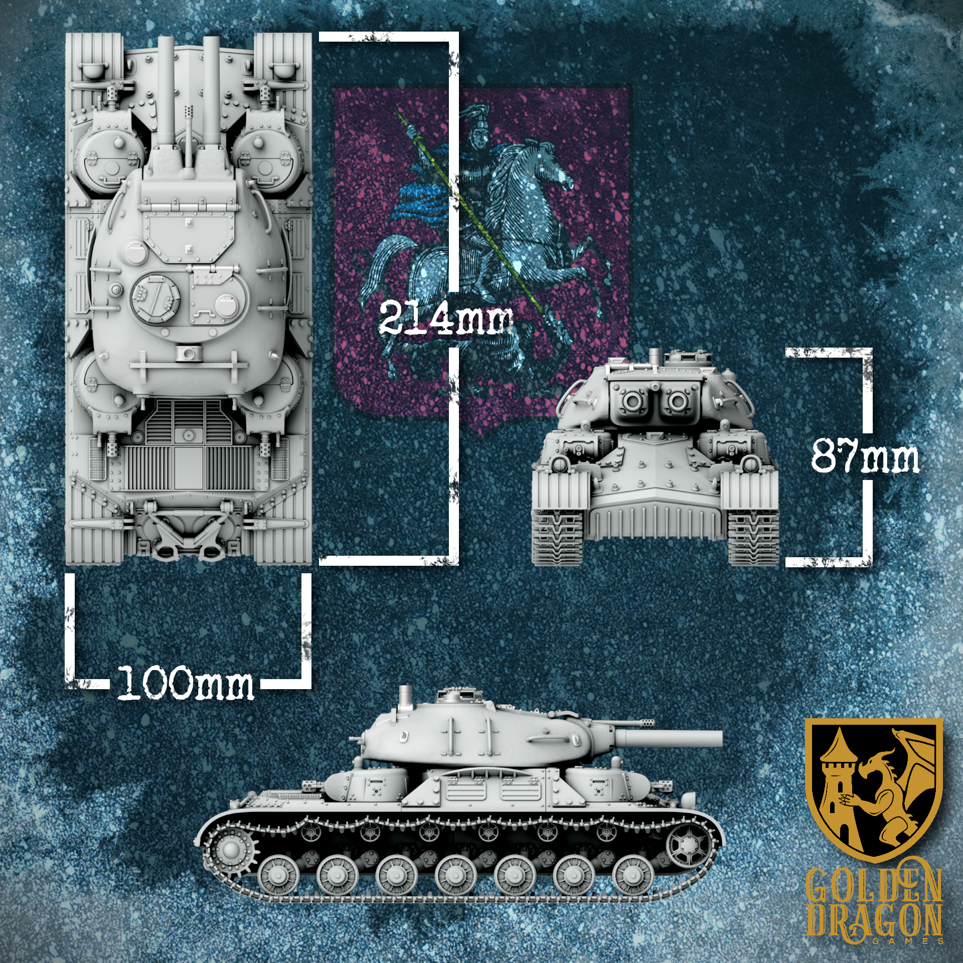 Russian Empire T-40 ’St. Mikhail’ Heavy Tank | Golden Dragon Games Weird WW2 Role Playing Miniatures
