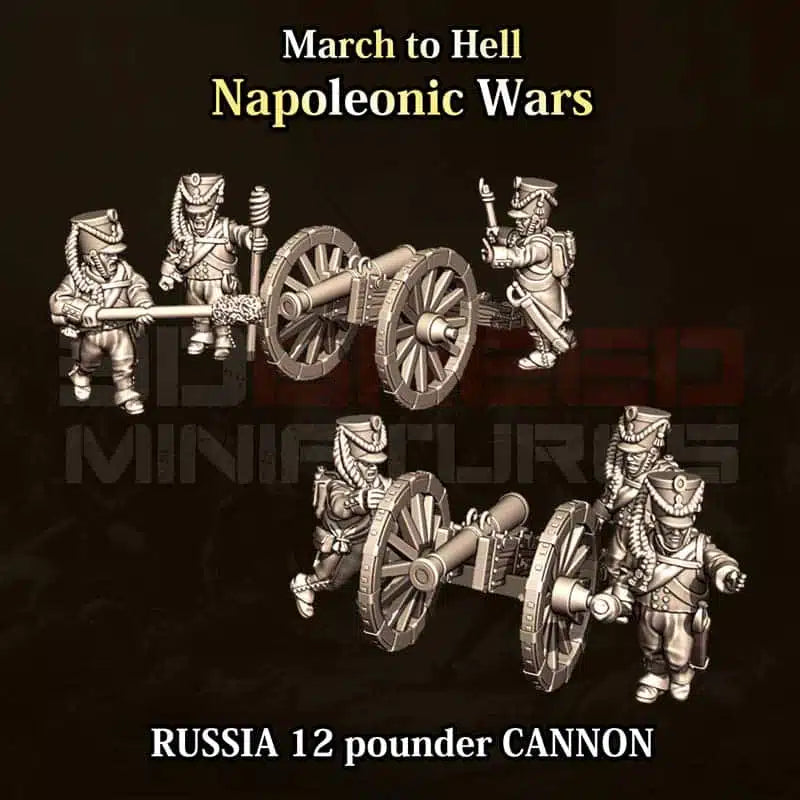 Napoleonic Wars RUSSIA CANNON 12P | 3DBreed 15mm Wargaming Miniatures