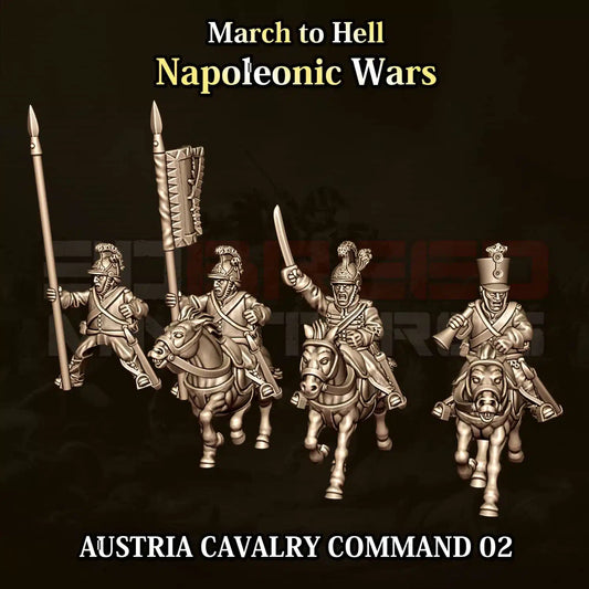Napoleonic Wars AUSTRIAN CAVALRY COMMAND 02 | 3DBreed 15mm Wargaming Miniatures