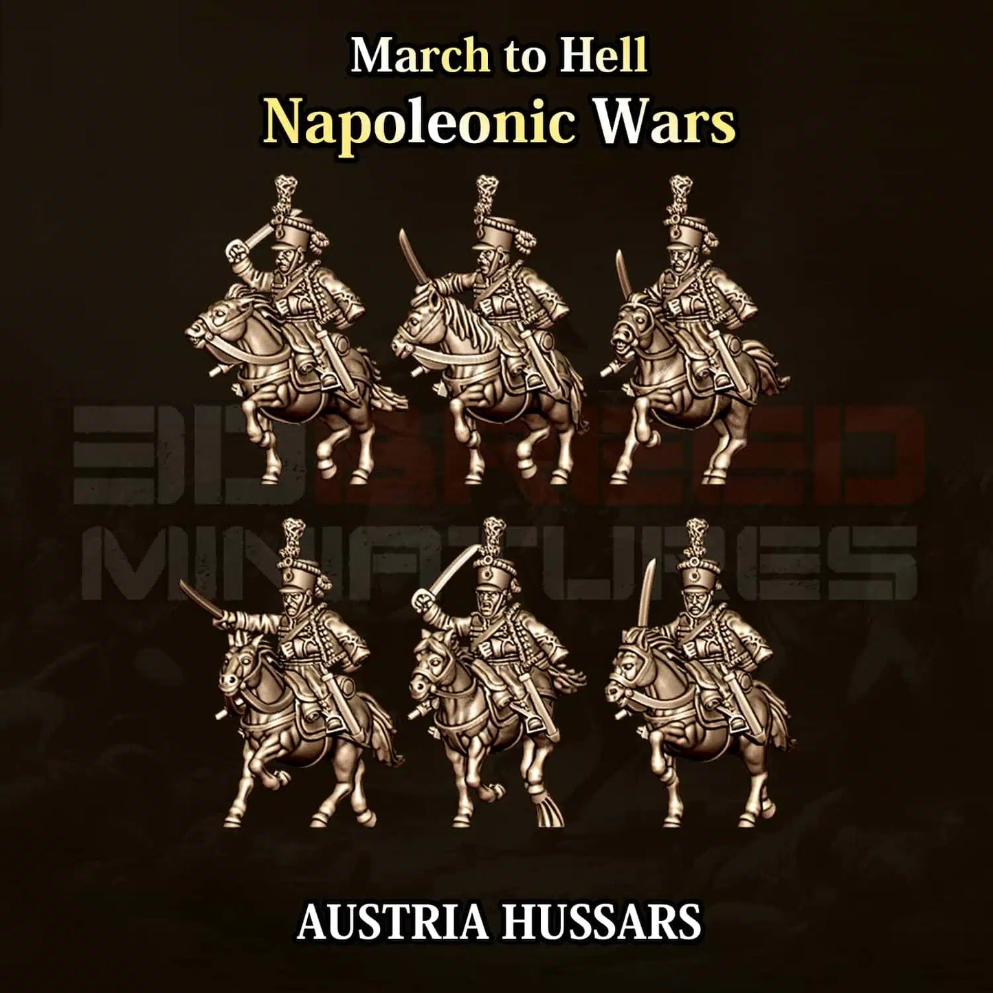 Napoleonic Wars AUSTRIAN HUSSAR CAVALRY | 3DBreed 15mm Wargaming Miniatures