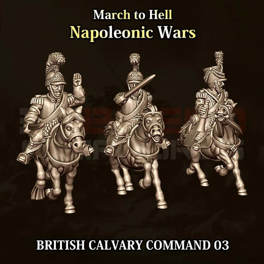Napoleonic Wars BRITISH CAVALRY COMMAND 03 | 3DBreed 15mm Wargaming Miniatures