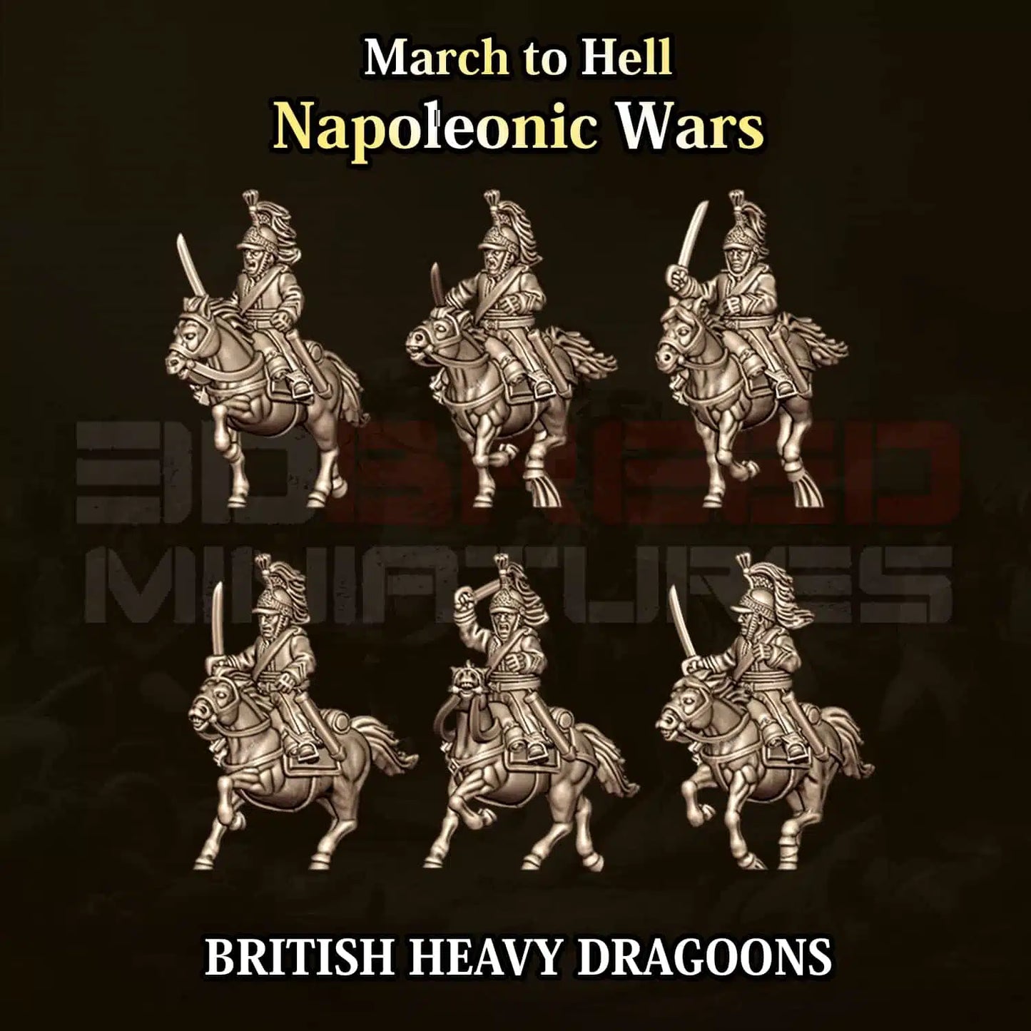 Napoleonic Wars BRITISH HEAVY DRAGOONS | 3DBreed 15mm Wargaming Miniatures