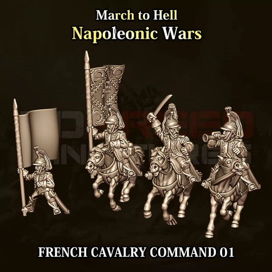 Napoleonic Wars FRENCH CAVALRY COMMAND 01 | 3DBreed 15mm Wargaming Miniatures