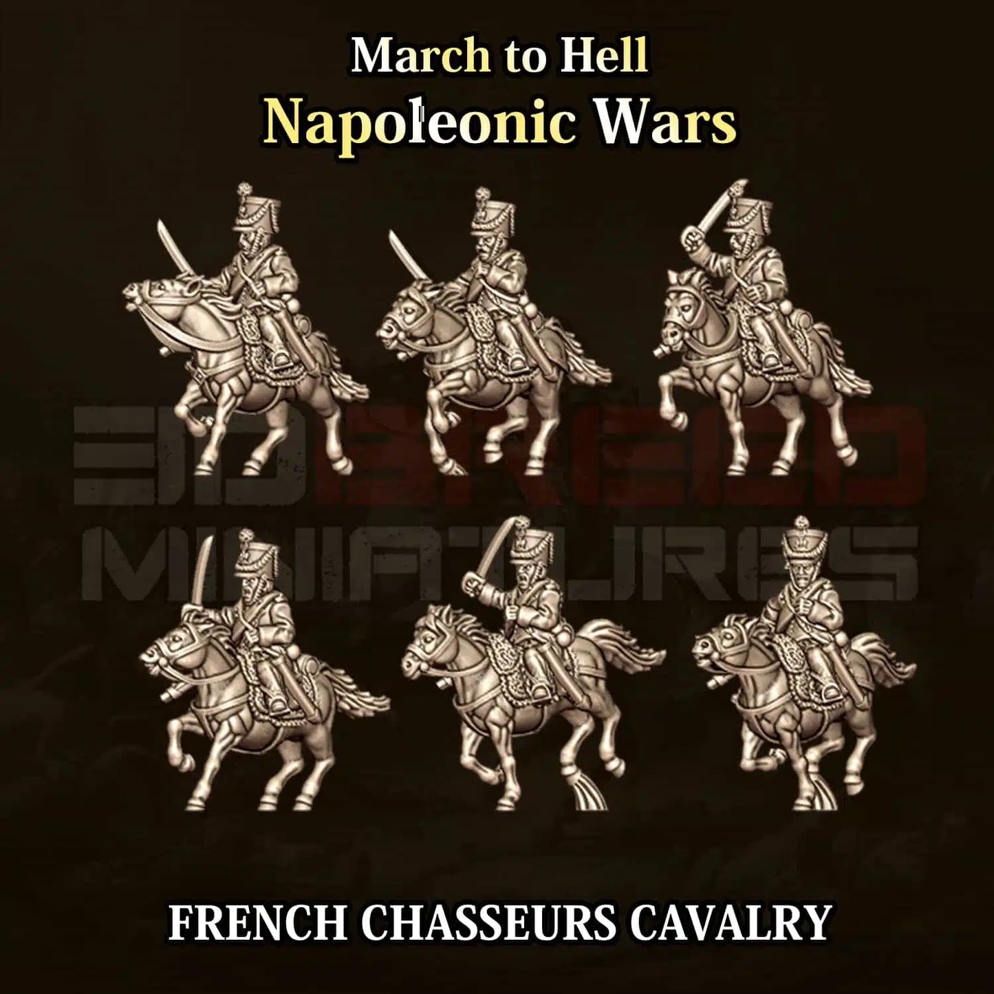 Napoleonic Wars FRENCH CHASSEURS CAVALRY | 3DBreed 15mm Wargaming Miniatures