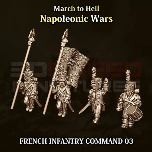 Napoleonic Wars FRENCH INFANTRY COMMAND 03 | 3DBreed 15mm Wargaming Miniatures