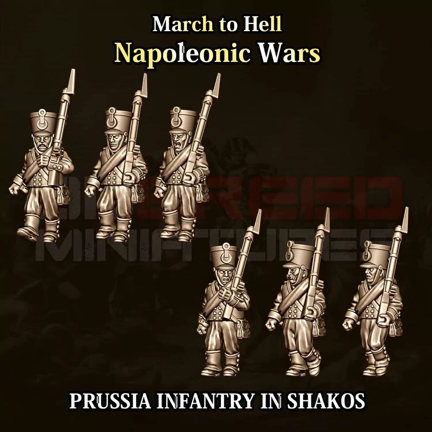 Napoleonic Wars PRUSSIA INFANTRY IN SHAKOS | 3DBreed 15mm Wargaming Miniatures
