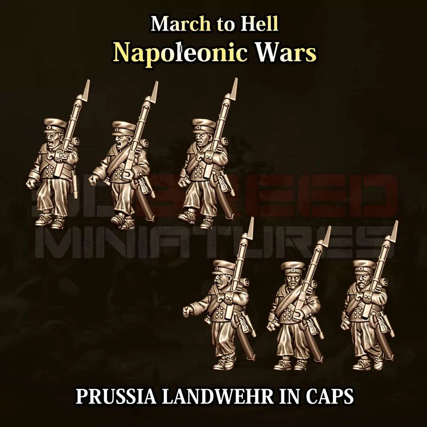 Napoleonic Wars PRUSSIA LANDWEHR IN CAPS | 3DBreed 15mm Wargaming Miniatures