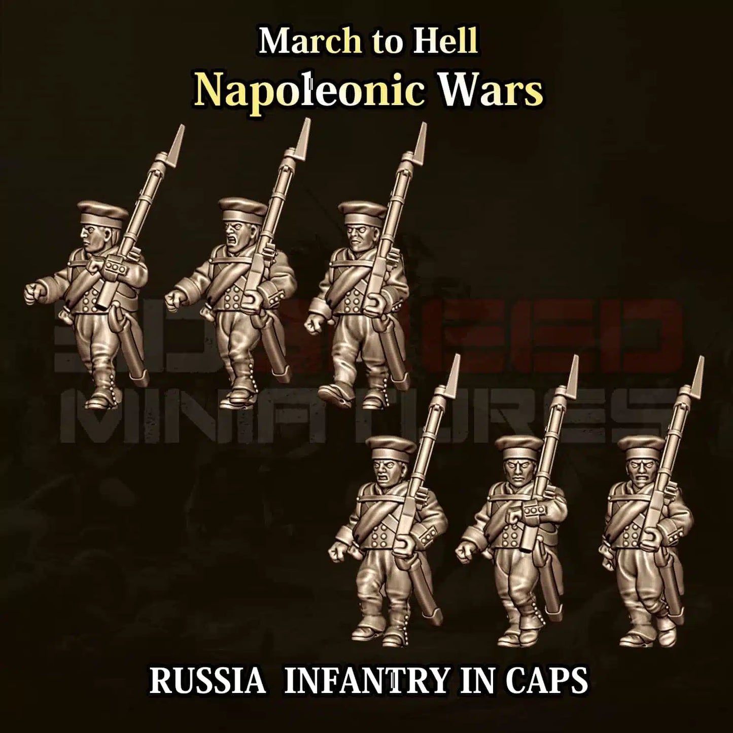 Napoleonic Wars RUSSIA INFANTRY IN CAPS | 3DBreed 15mm Wargaming Miniatures
