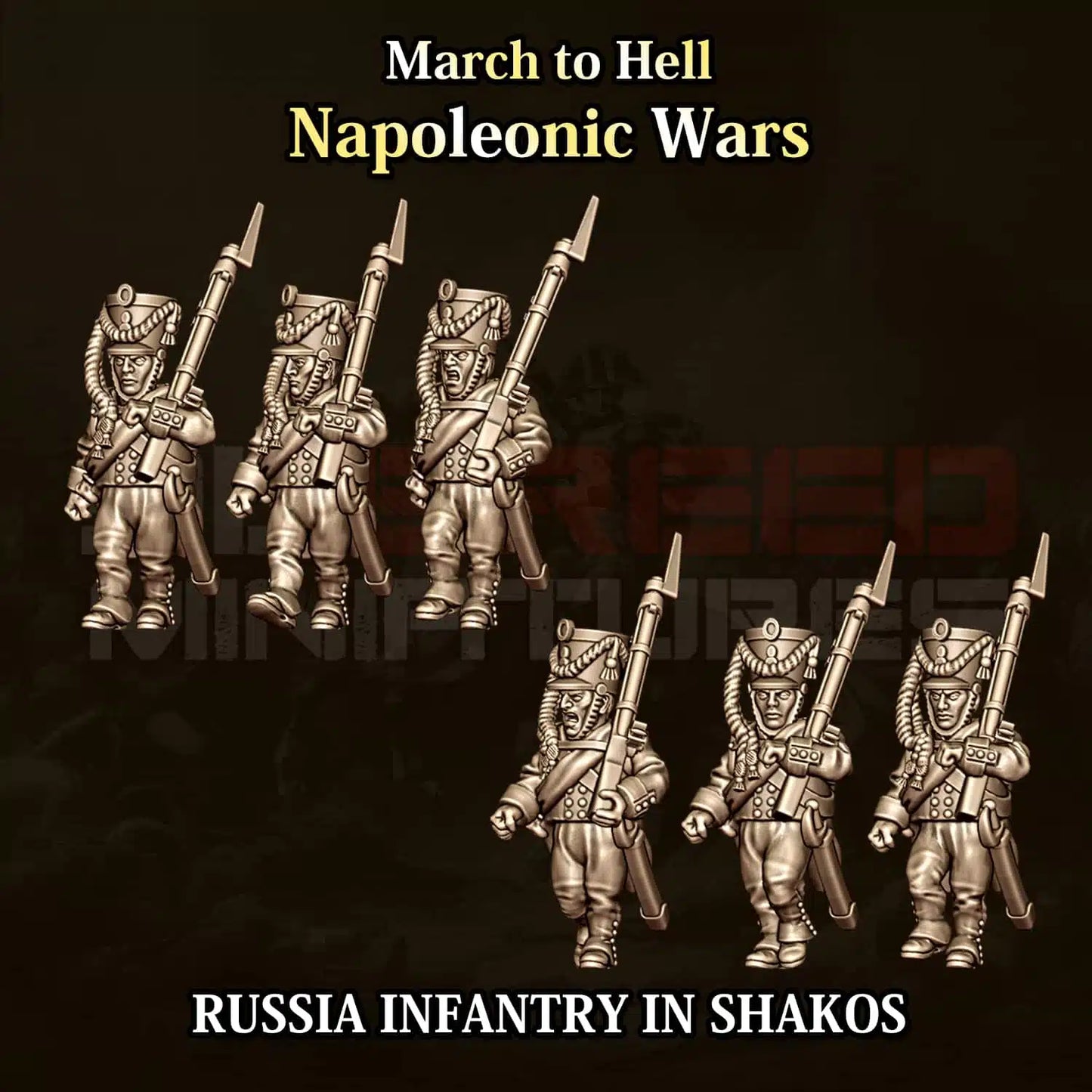Napoleonic Wars RUSSIA INFANTRY IN SHAKOS | 3DBreed 15mm Wargaming Miniatures