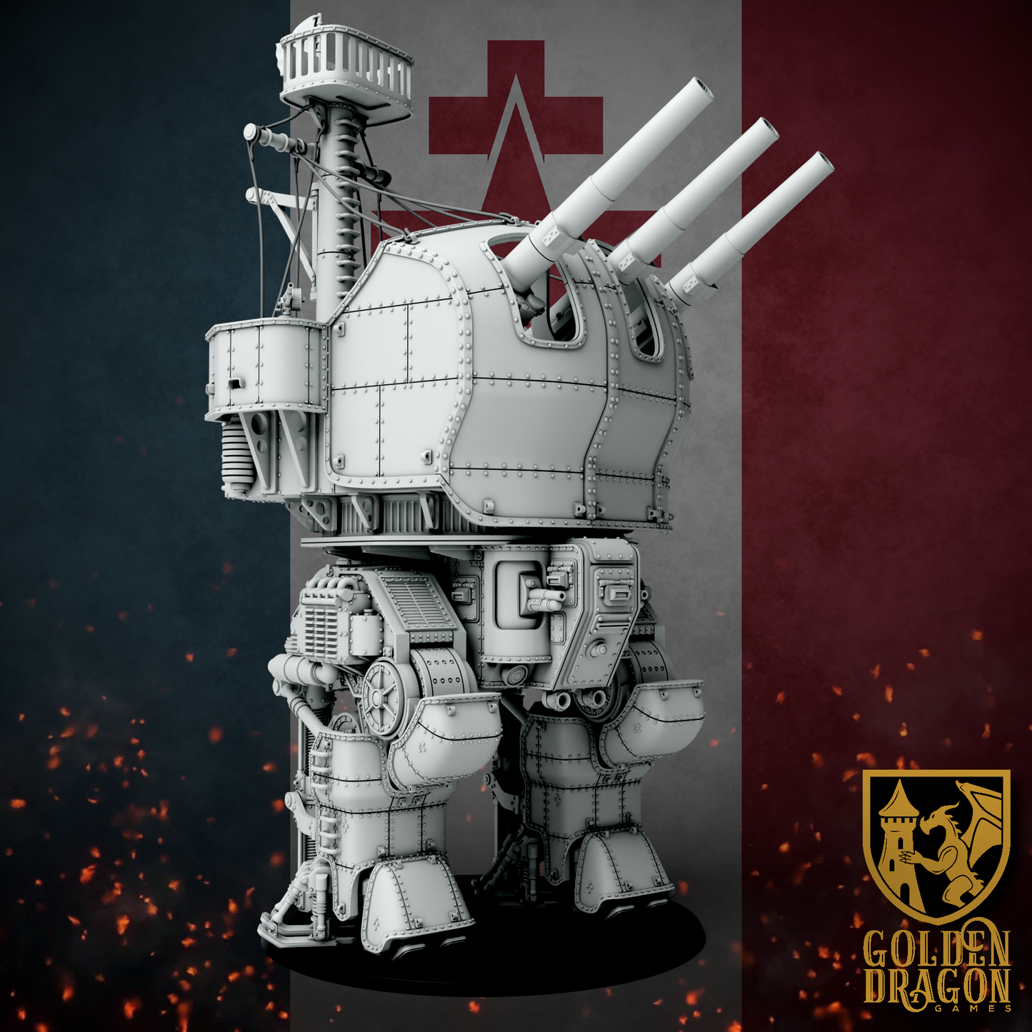 New French Republic Carnot Mobile Anti-Aethership Battery | Golden Dragon Games Weird WW2 Role Playing Miniatures