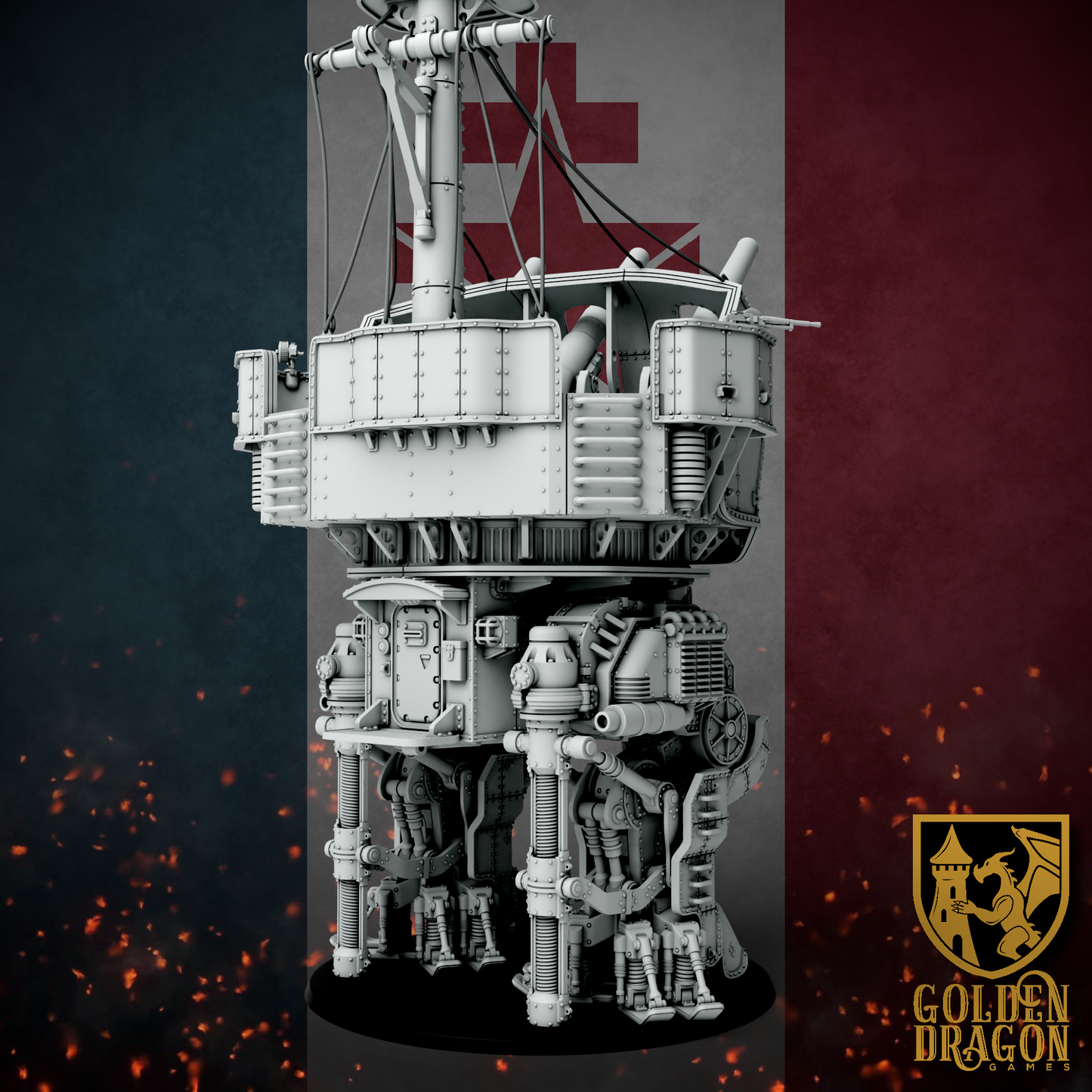 New French Republic Carnot Mobile Anti-Aethership Battery | Golden Dragon Games Weird WW2 Role Playing Miniatures