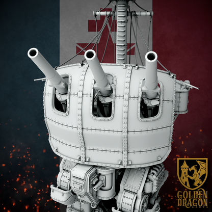 New French Republic Carnot Mobile Anti-Aethership Battery | Golden Dragon Games Weird WW2 Role Playing Miniatures