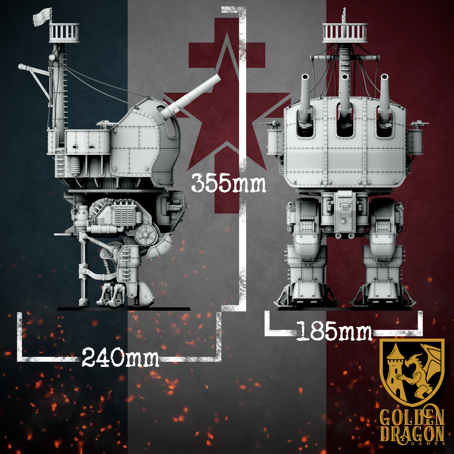New French Republic Carnot Mobile Anti-Aethership Battery | Golden Dragon Games Weird WW2 Role Playing Miniatures
