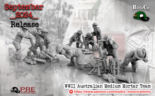 WW2 Australian Pacific Light Mortar Teams | Battlecat 28mm Historical Wargaming Miniatures Role Playing Miniatures