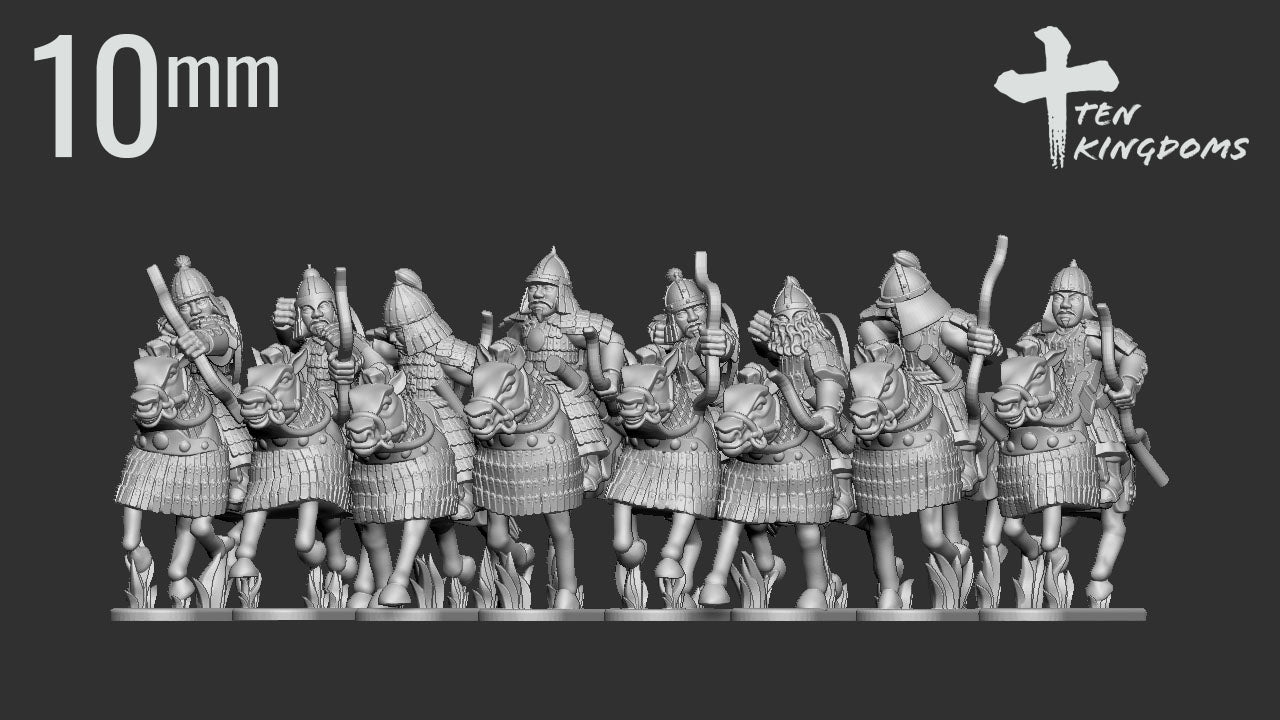 10mm Mongol Armoured Bow Armoured Horse | Ten Kingdoms Historical Miniatures