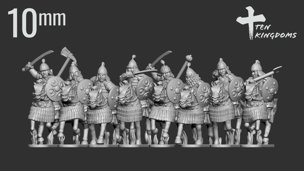 10mm Mongol Armoured Handweapon Shield Armoured | Ten Kingdoms Historical Miniatures