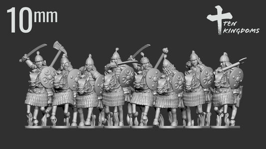 10mm Mongol Armoured Handweapon Shield Armoured | Ten Kingdoms Historical Miniatures
