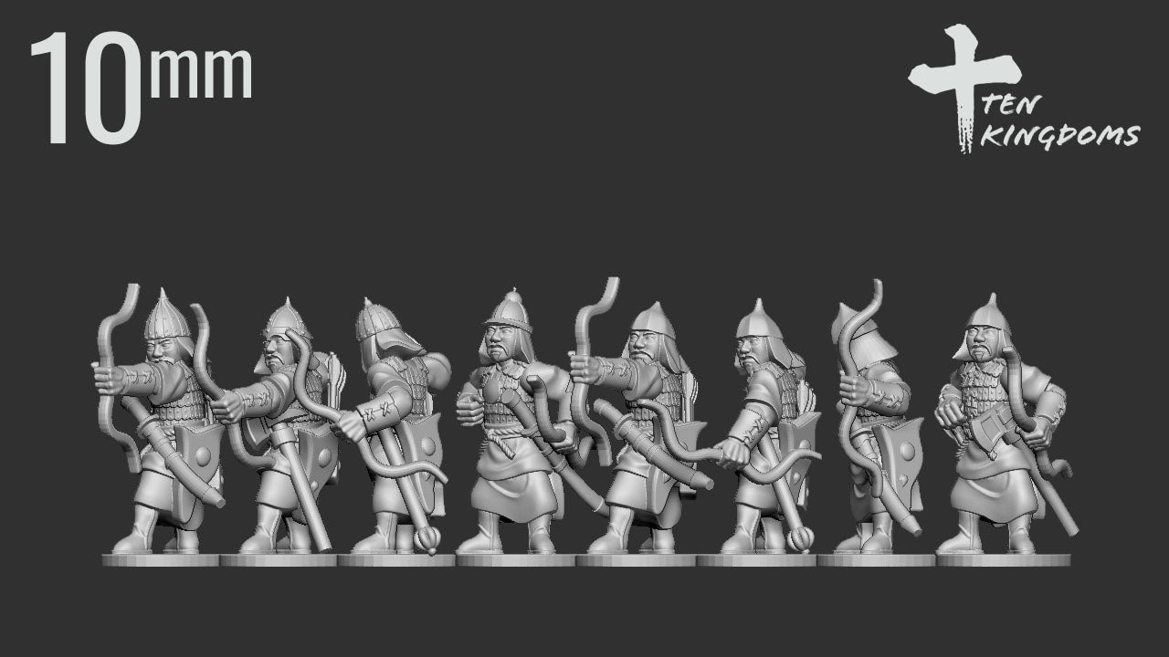 10mm Mongol Light Armoured Bow Foot | Ten Kingdoms Historical Miniatures