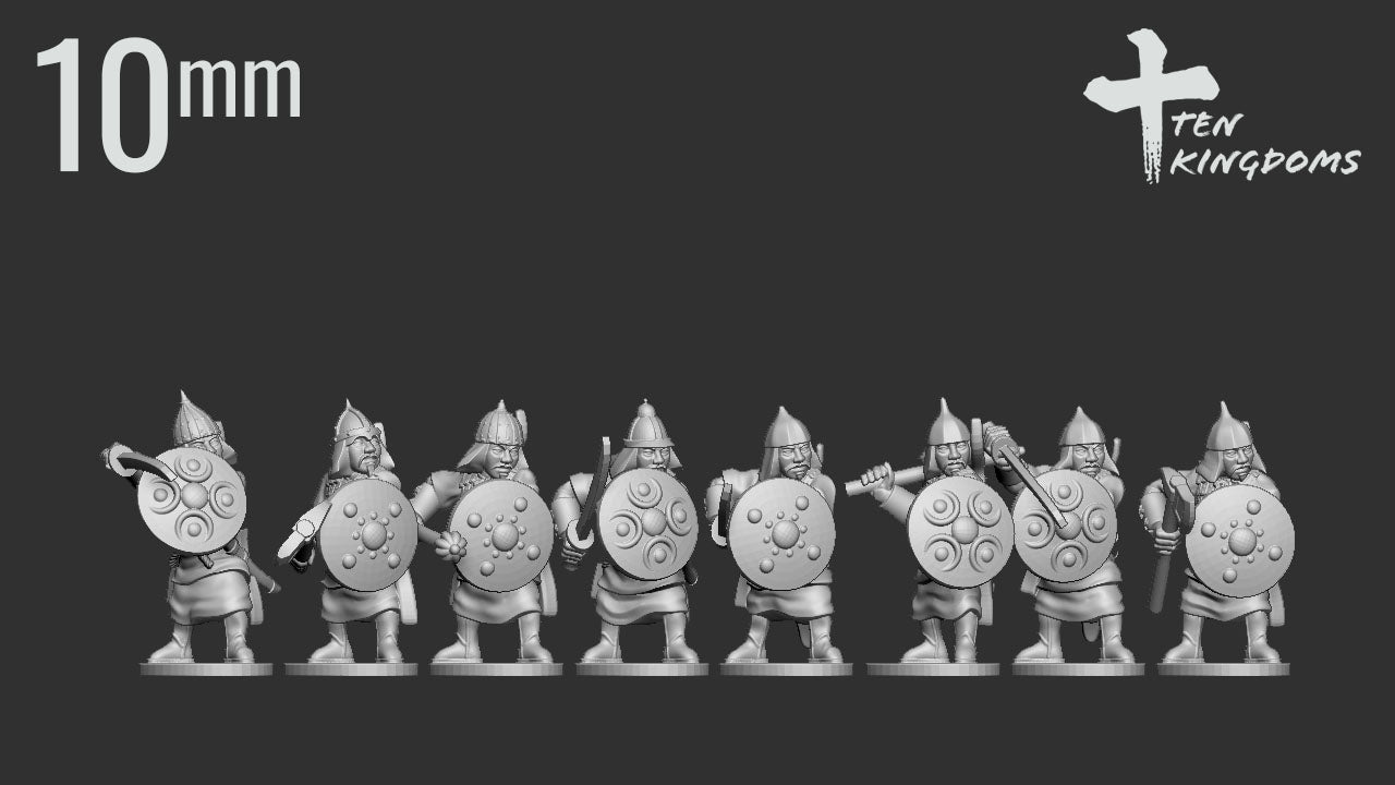 10mm Mongol Light Armoured Handweapon Shield Foot | Ten Kingdoms Historical Miniatures