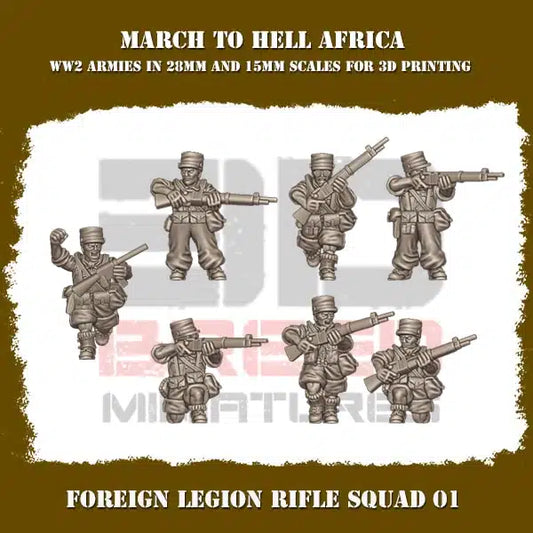 WW2 FRENCH FOREIGN LEGION RIFLE SQUAD | 3DBreed 15mm Wargaming Miniatures