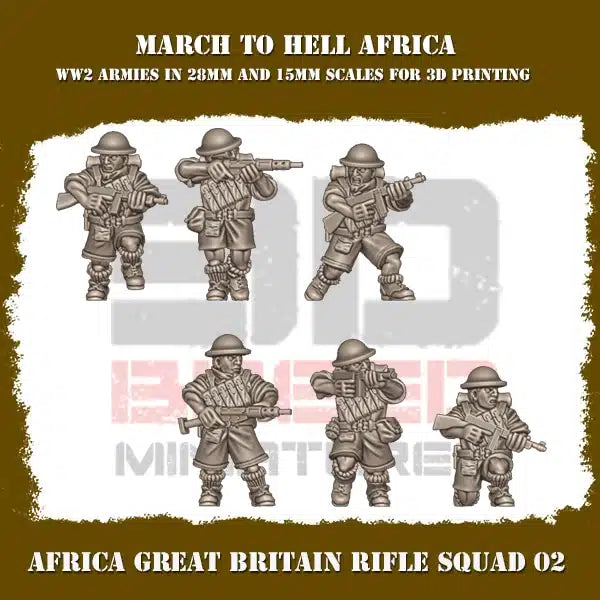 WW2 BRITISH ARMY AFRICA SMG SQUAD | 3DBreed 15mm Wargaming Miniatures