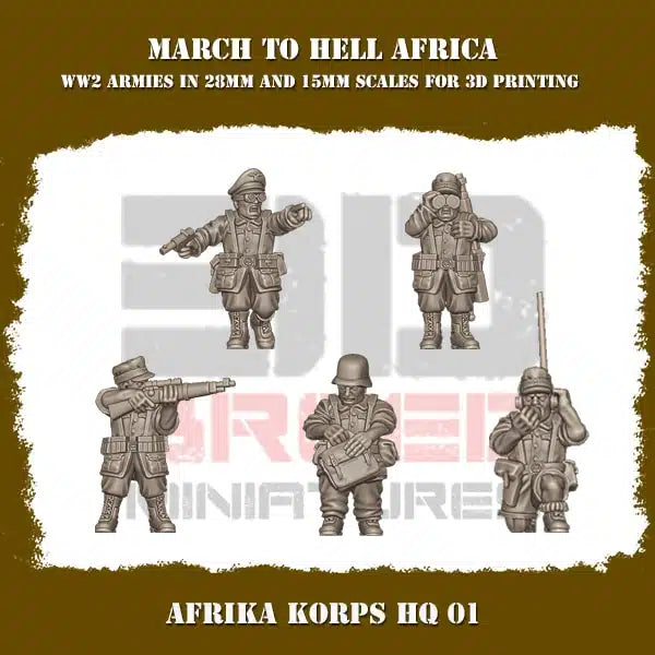 WW2 AFRICA KORPS HQ 01 | 3DBreed 15mm Wargaming Miniatures
