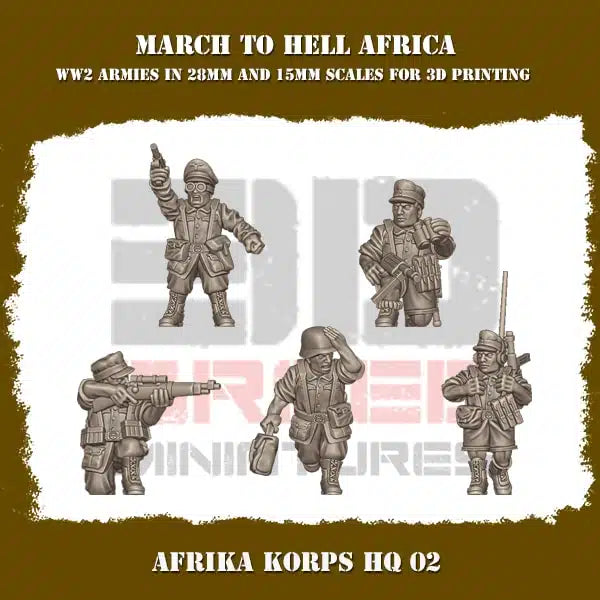 WW2 AFRICA KORPS HQ 02 | 3DBreed 15mm Wargaming Miniatures