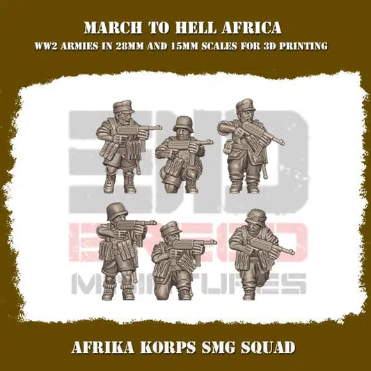 WW2 AFRICA KORPS SMG SQUAD | 3DBreed 15mm Wargaming Miniatures