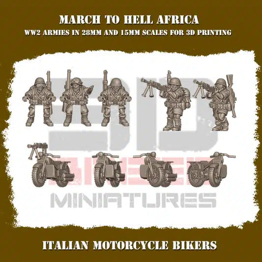 WW2 REGIO ESERCITO MOTORCYCLE BIKERS | 3DBreed 15mm Wargaming Miniatures