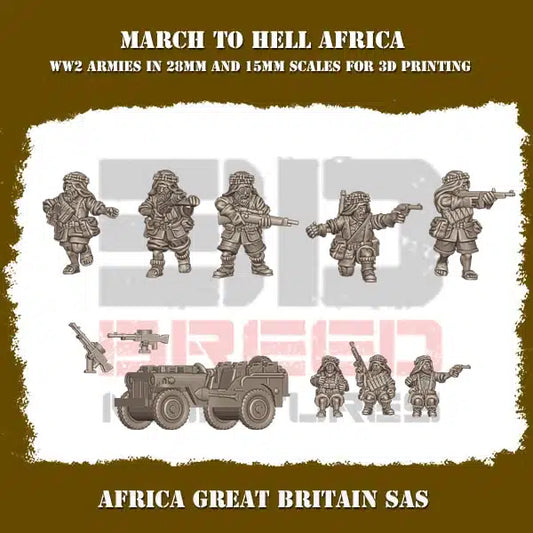 WW2 BRITISH ARMY AFRICA SAS | 3DBreed 15mm Wargaming Miniatures