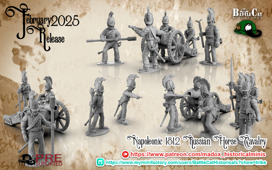 Napoleonic Russian Horse Artilley | Battlecat 28mm Historical Wargaming Miniatures Role Playing Miniatures