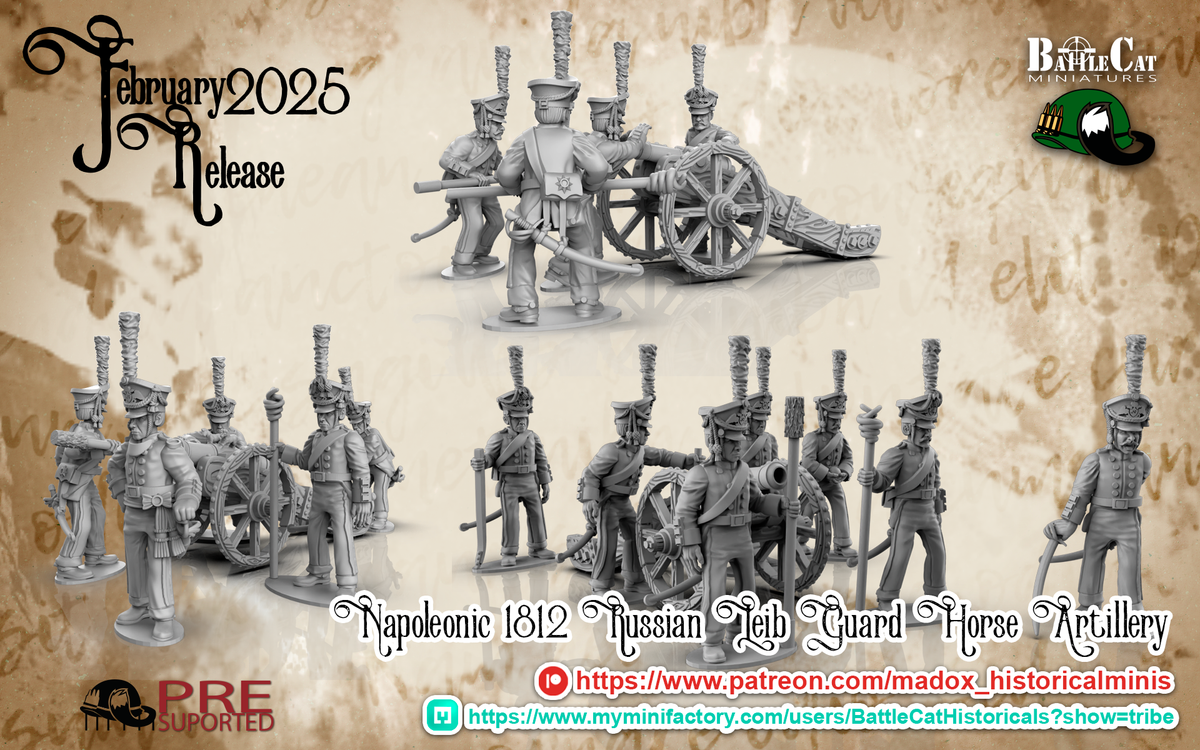 Napoleonic Russian Leib Guard Horse Artilley | Battlecat 28mm Historical Wargaming Miniatures Role Playing Miniatures