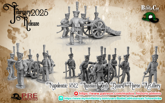 Napoleonic Russian Leib Guard Horse Artilley | Battlecat 28mm Historical Wargaming Miniatures Role Playing Miniatures