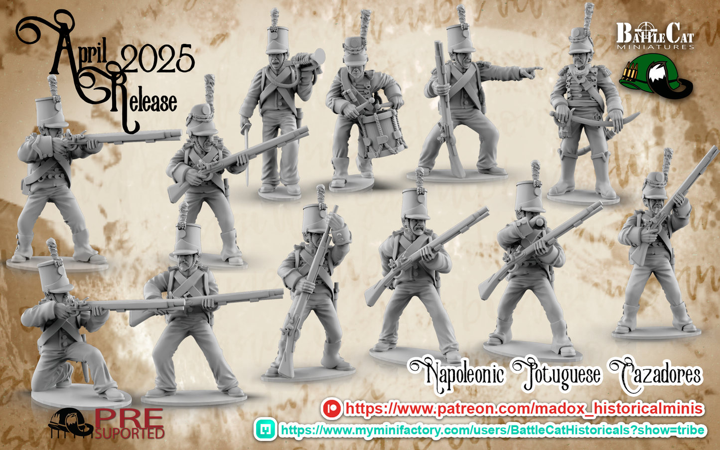 Napoleonic Portuguese Cazadores | Battlecat 28mm Historical Wargaming Miniatures Role Playing Miniatures
