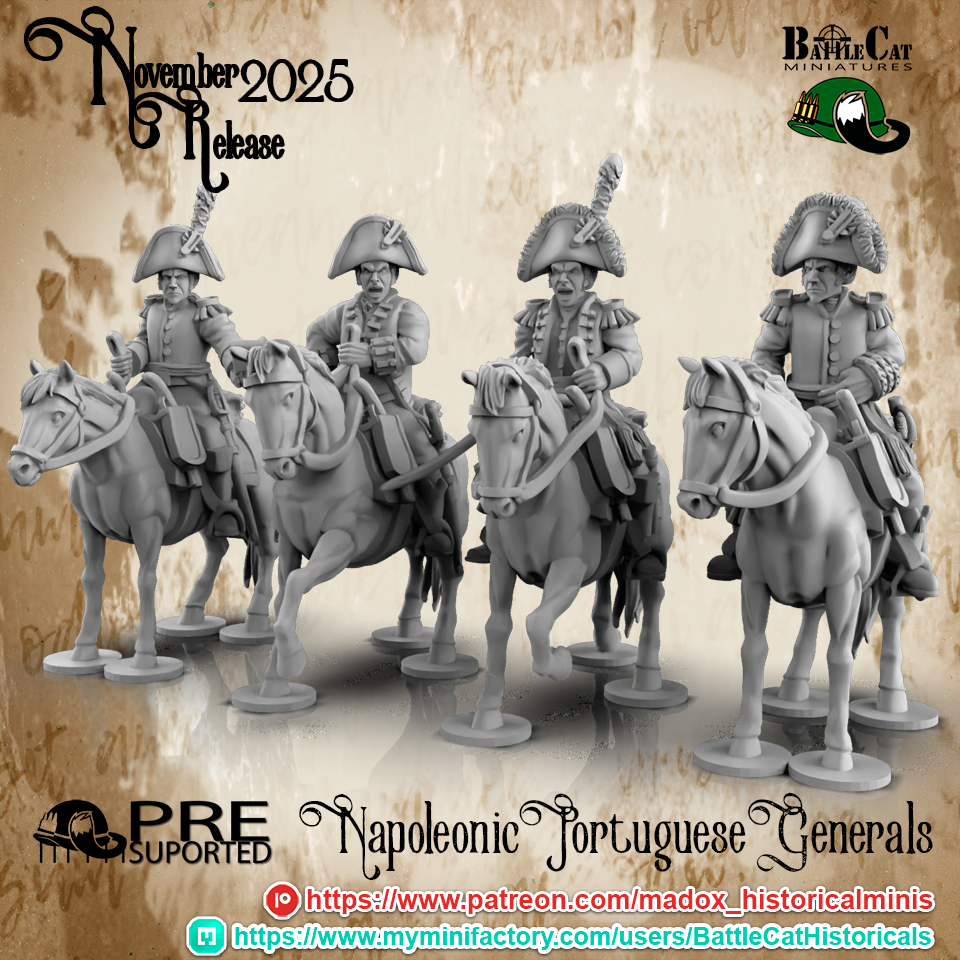 Napoleonic Portuguese Generals | Battlecat 28mm Historical Wargaming Miniatures Role Playing Miniatures