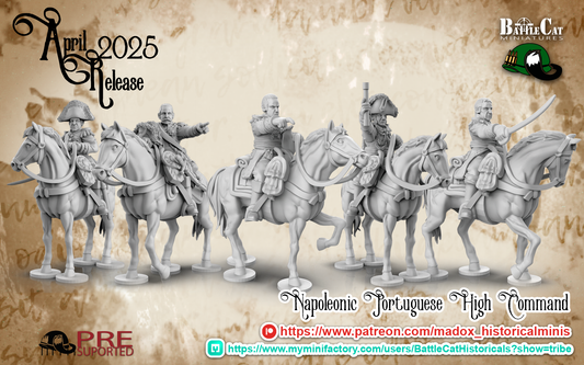 Napoleonic Portuguese High Command | Battlecat 28mm Historical Wargaming Miniatures Role Playing Miniatures