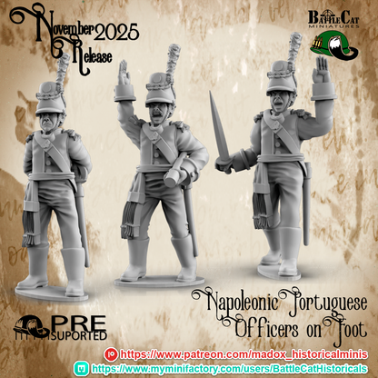 Napoleonic Portuguese Foot Officers | Battlecat 28mm Historical Wargaming Miniatures Role Playing Miniatures