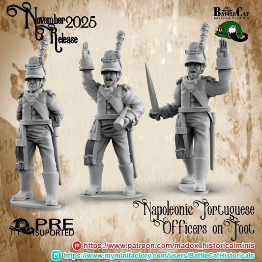Napoleonic Portuguese Foot Officers | Battlecat 28mm Historical Wargaming Miniatures Role Playing Miniatures
