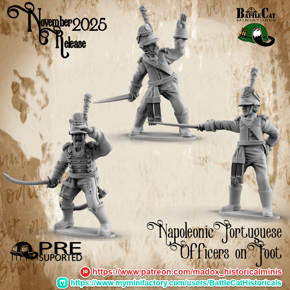 Napoleonic Portuguese Foot Officers | Battlecat 28mm Historical Wargaming Miniatures Role Playing Miniatures